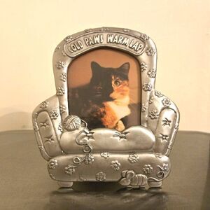 Vtg of Lloyd Pewter Silver Tone Cat Photo Frame NWT 1998